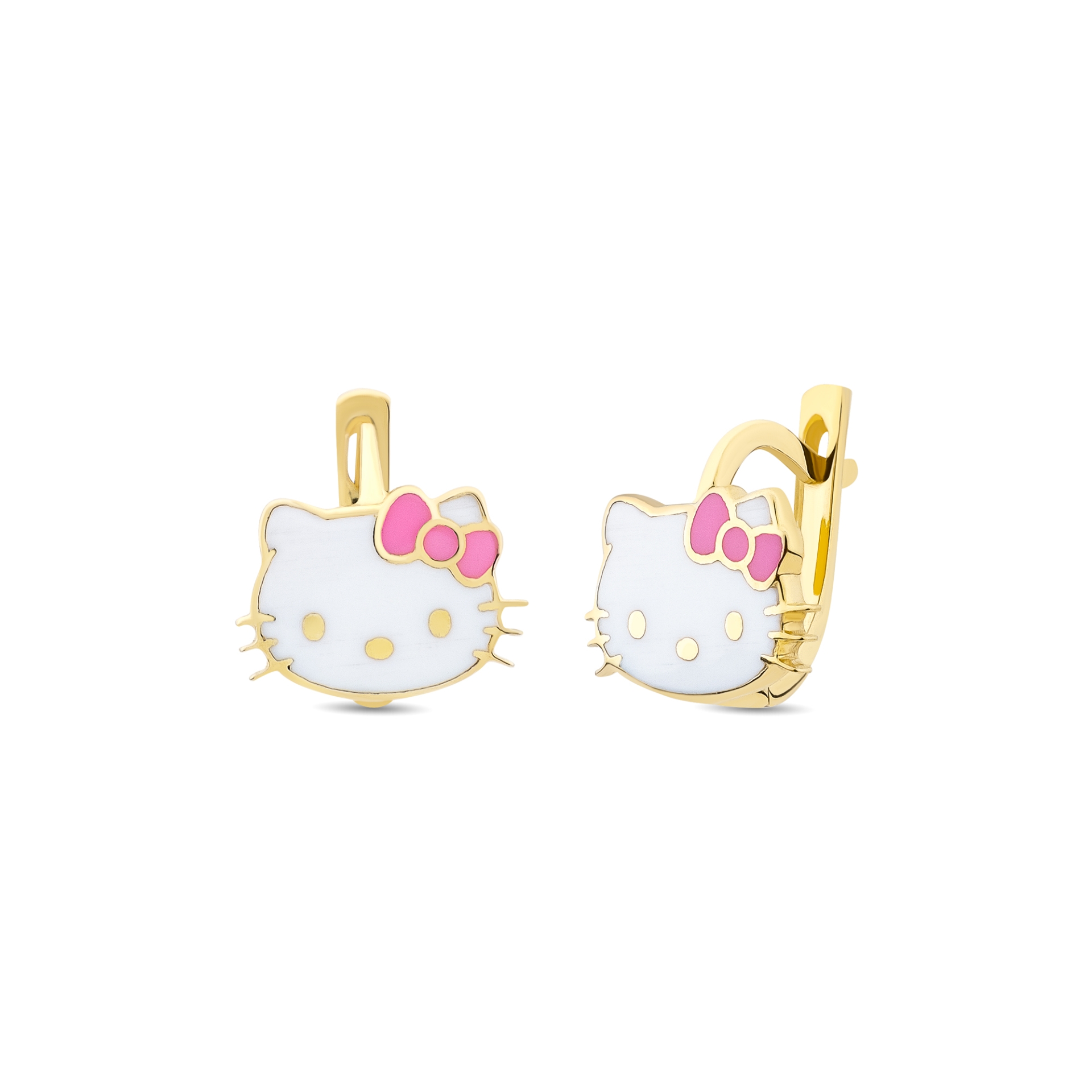 14 Ayar Hello Kitty Tasarım Çocuk Altın Küpe