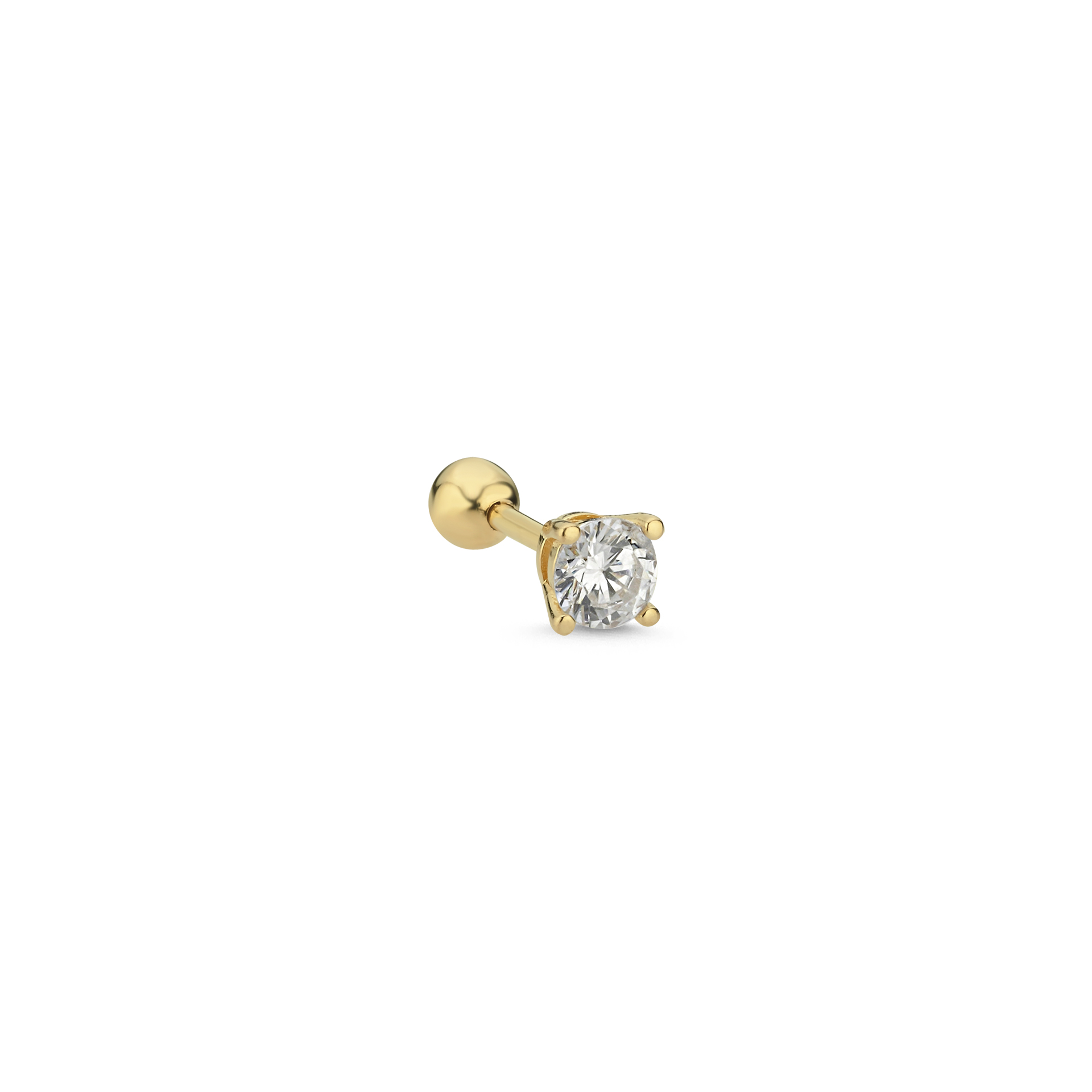 14 Ayar Altın Tektaş Tragus Piercing