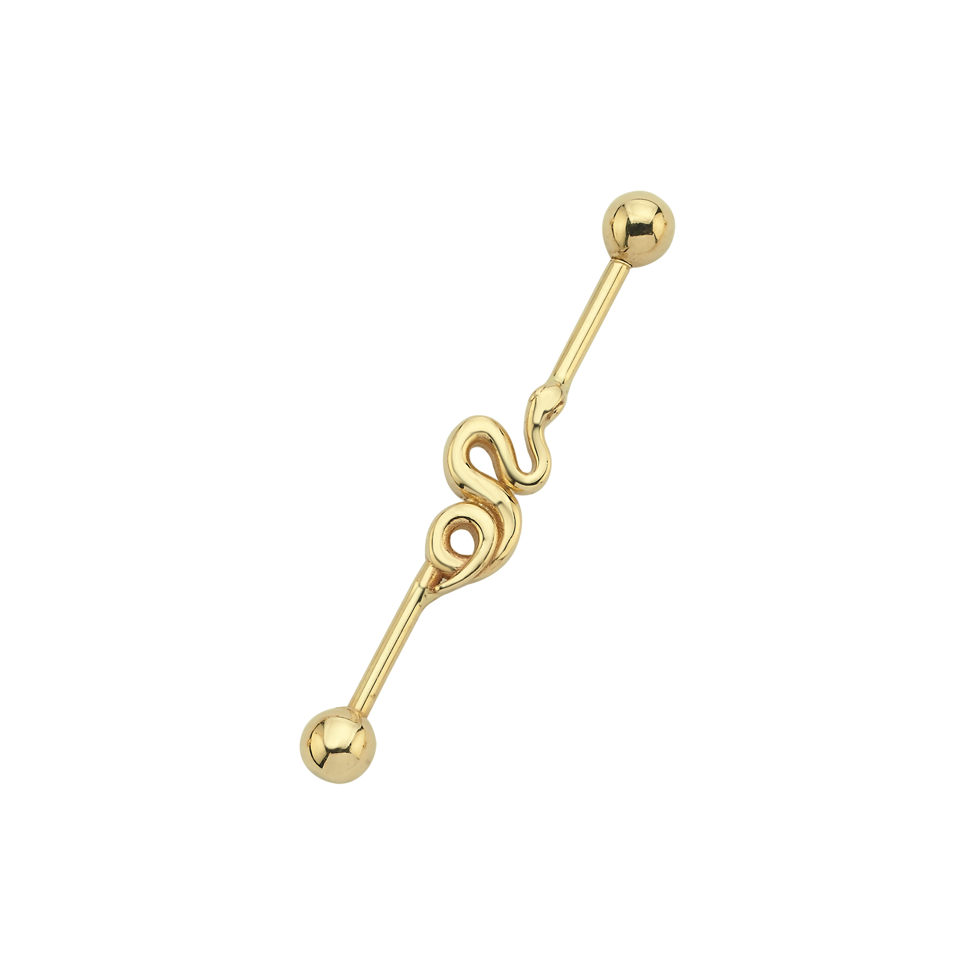 14 Ayar 33mm Yılan Industrial Köprü Altın Piercing