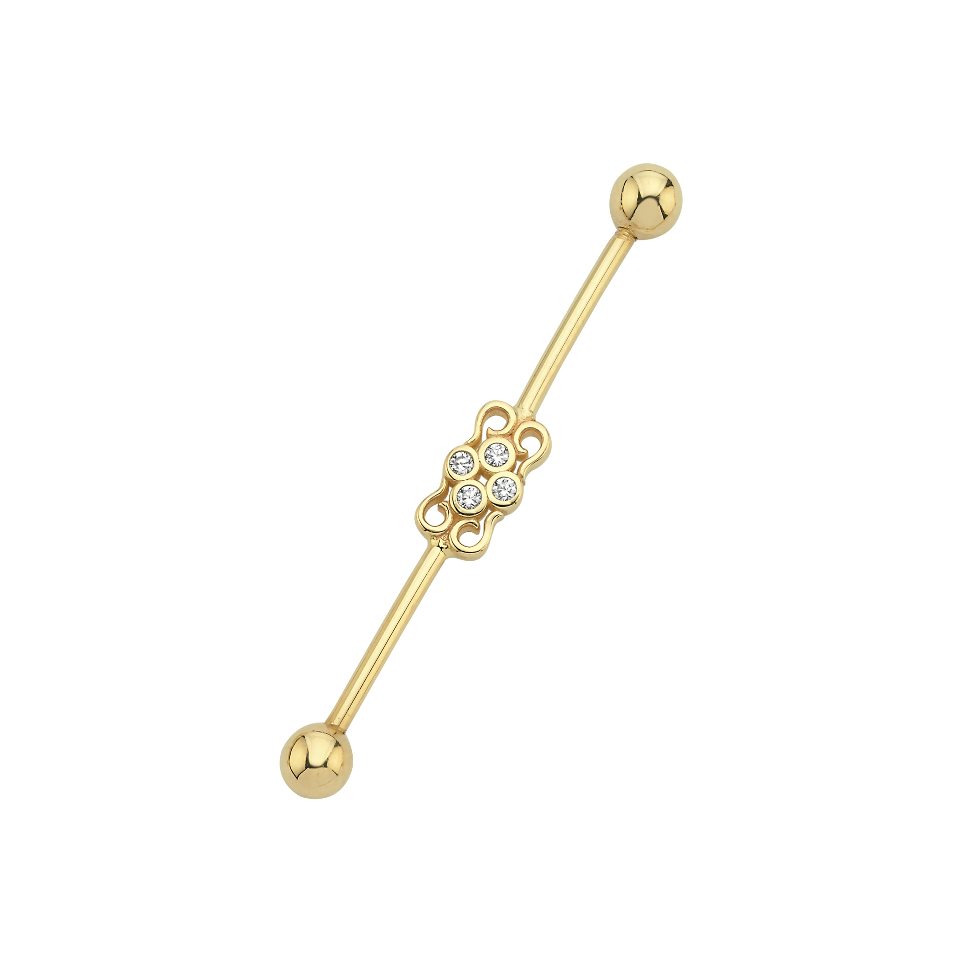 14 Ayar 37mm Petek Industrial Köprü Altın Piercing