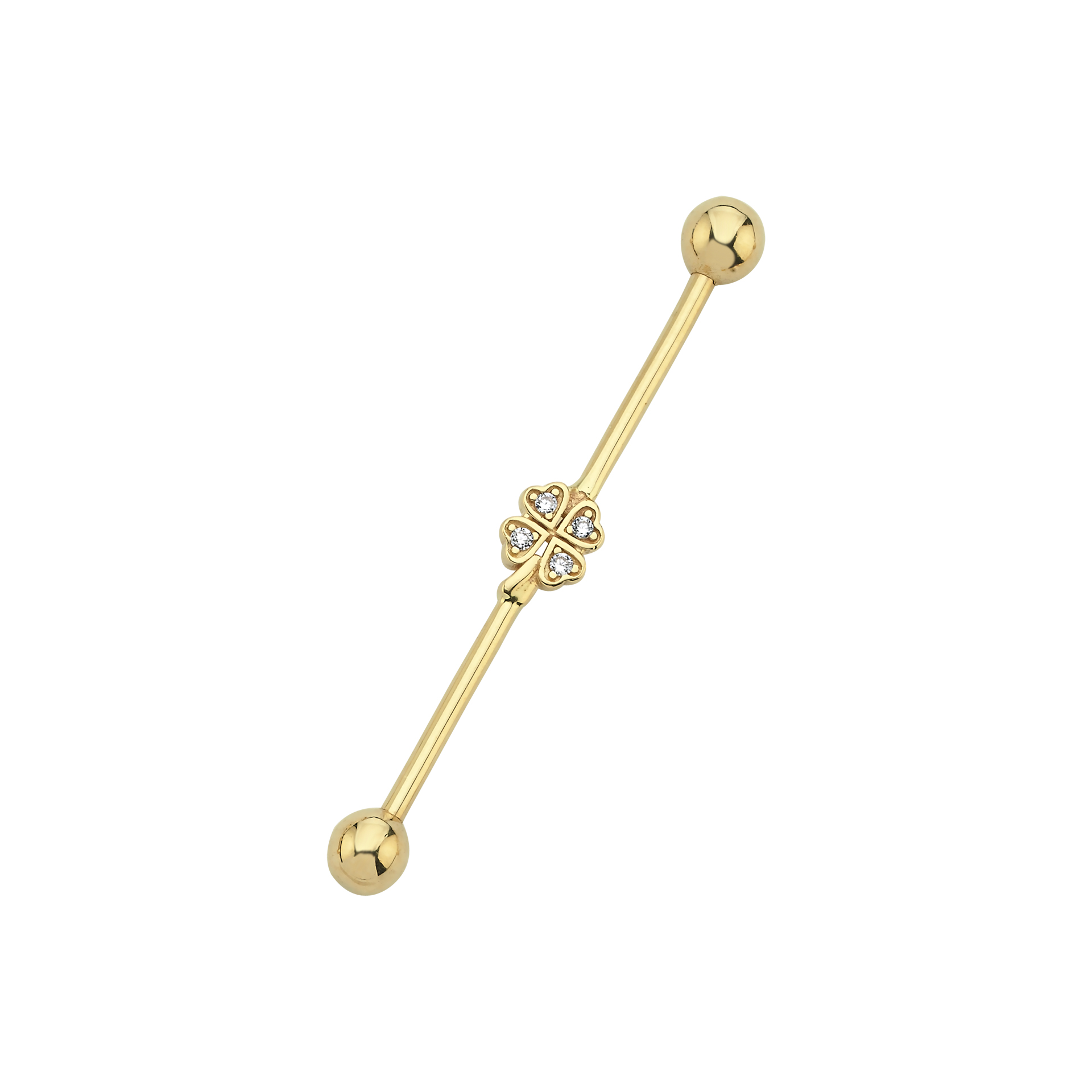 14 Ayar 35mm Yonca Industrial Köprü Altın Piercing