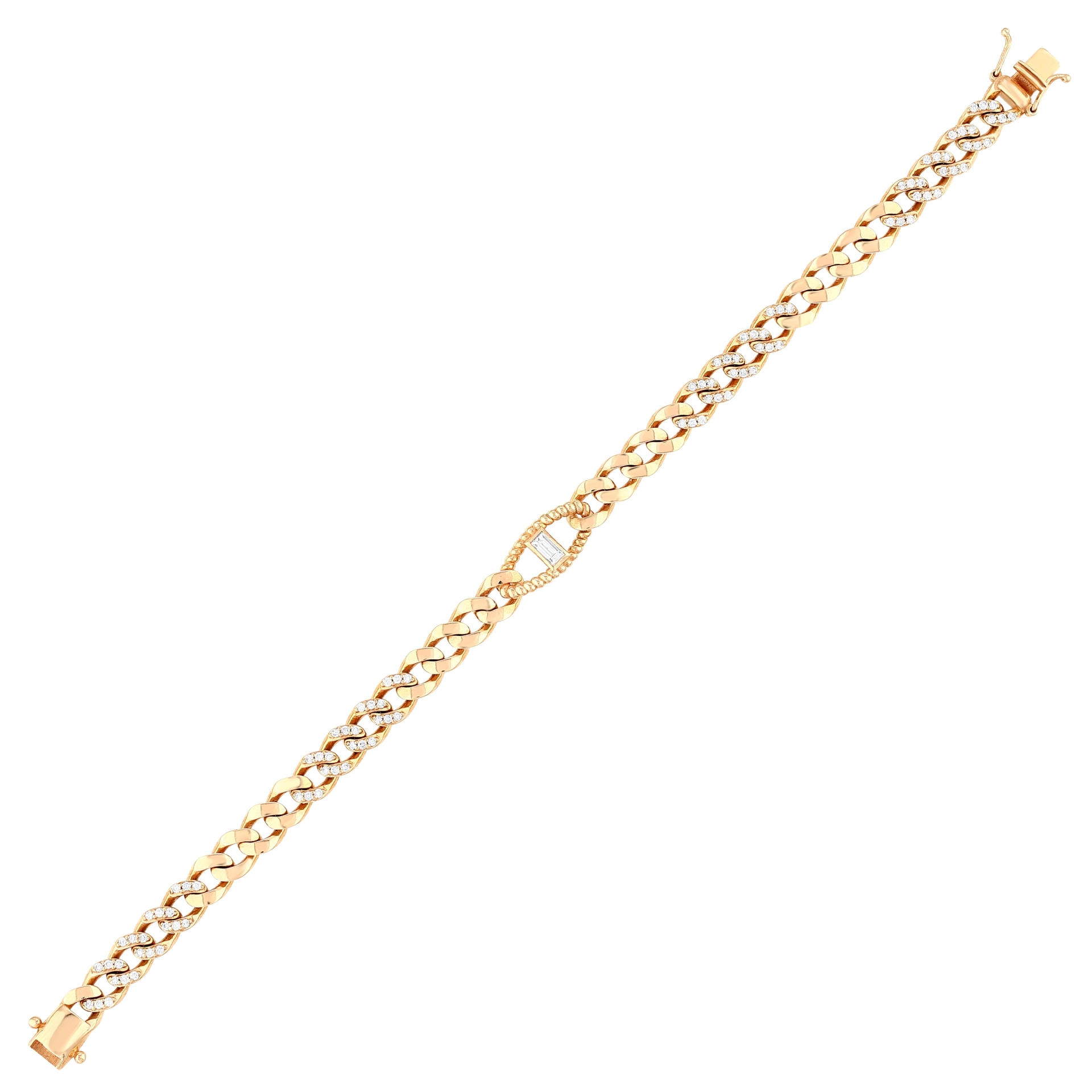 0.87 Karat  Baget Pırlanta Bileklik