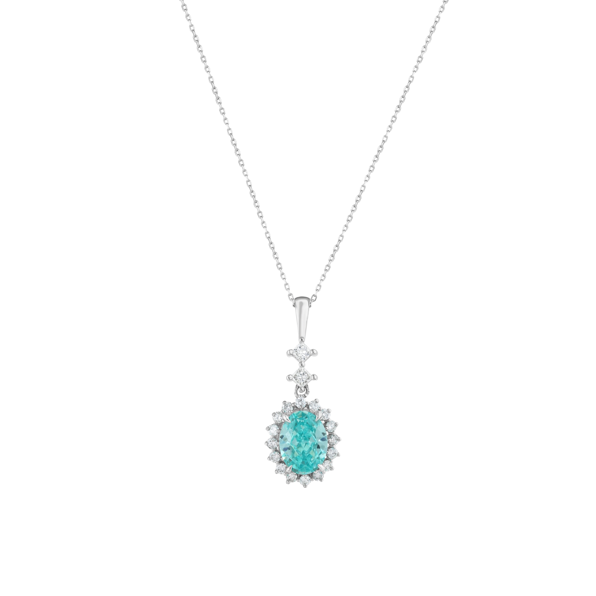 2.90 Karat Renkli Taşlı Pırlanta Kolye