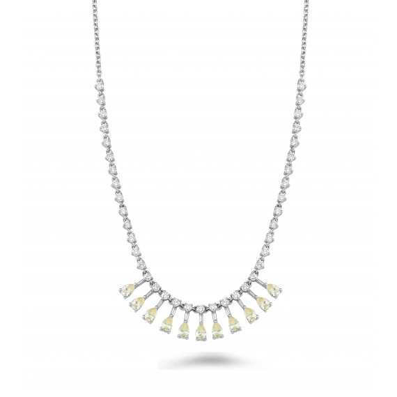 2.69 Carat Fantezi Stone-set Diamond Necklace
