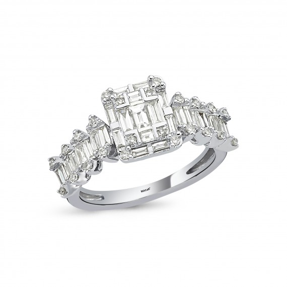 0.96 Carat Baguette Stone-set Diamond Ring