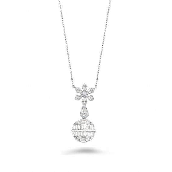1.11 Carat Baguette Stone-set Diamond Necklace