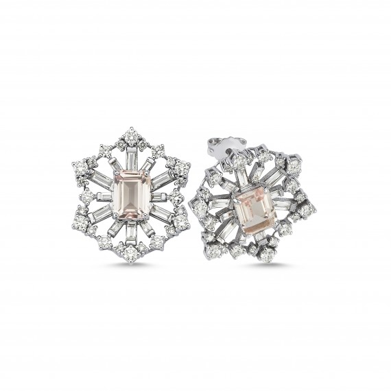 6.12 Carat PadParadscha Diamond Earrings