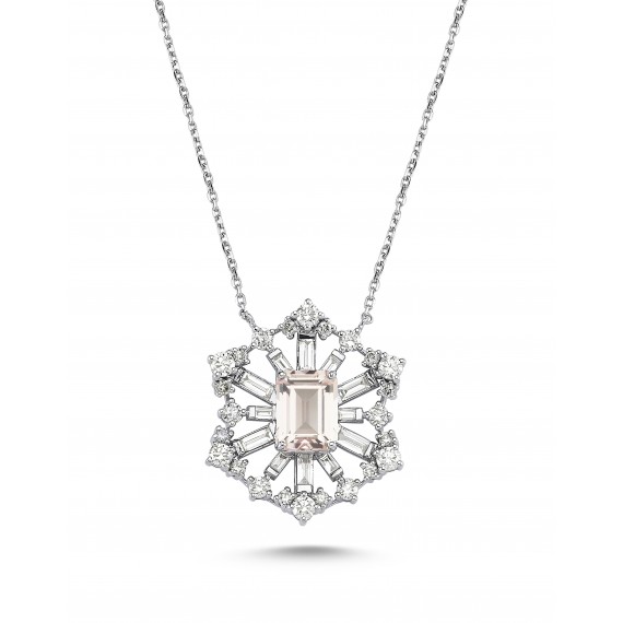 3.04 Carat PadParadscha Diamond Necklace