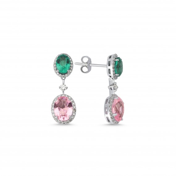 5.11 Carat Pink Quartz Diamond Earrings