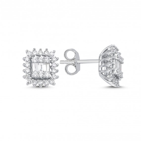 0.69 Kara Baguette Stone-set Diamond Earrings