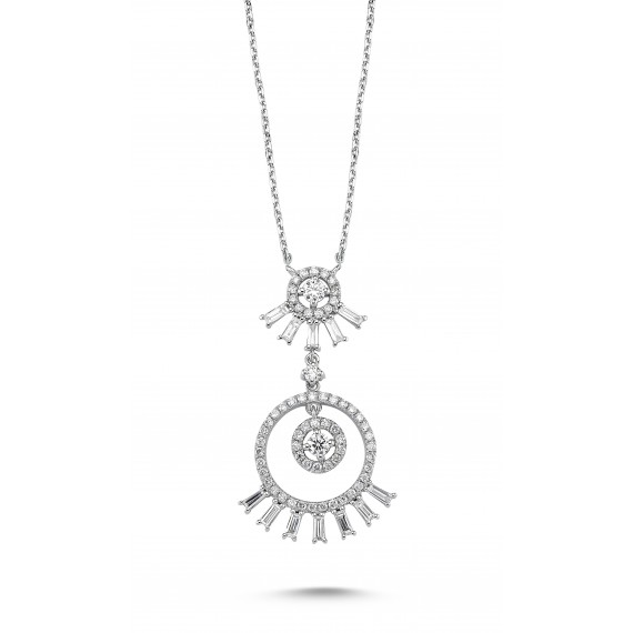 0.74 Carat Baguette Stone-set Diamond Necklace