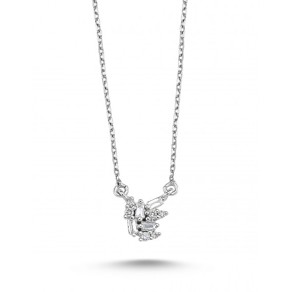 0.09 Carat Baguette Stone-set Diamond Necklace