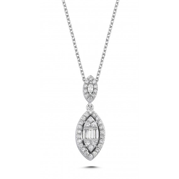 0.38 Carat Baguette Stone-set Diamond Necklace