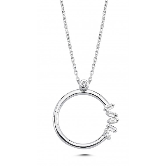 0.16 Carat Baguette Stone-set Diamond Necklace