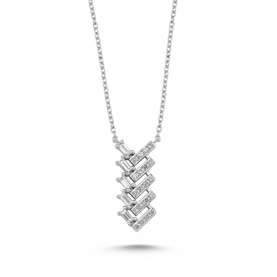 0.34 Carat Baguette Stone-set Diamond Necklace