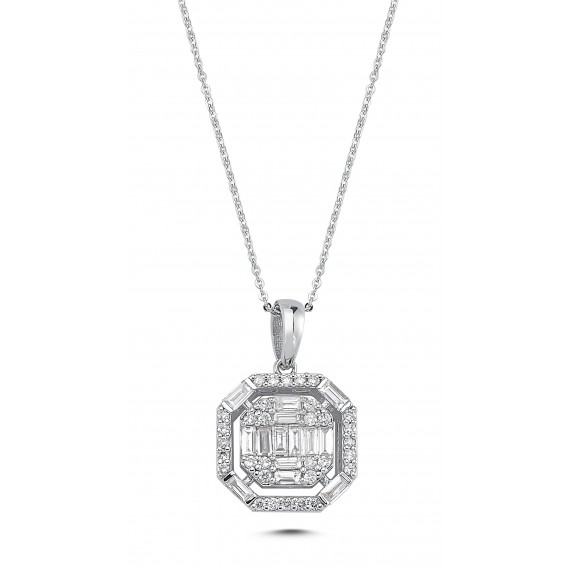 0.53 Carat Baguette Stone-set Diamond Necklace