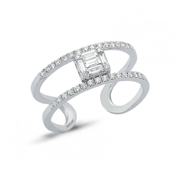 0.34 Carat Baguette Stone-set Diamond Ring