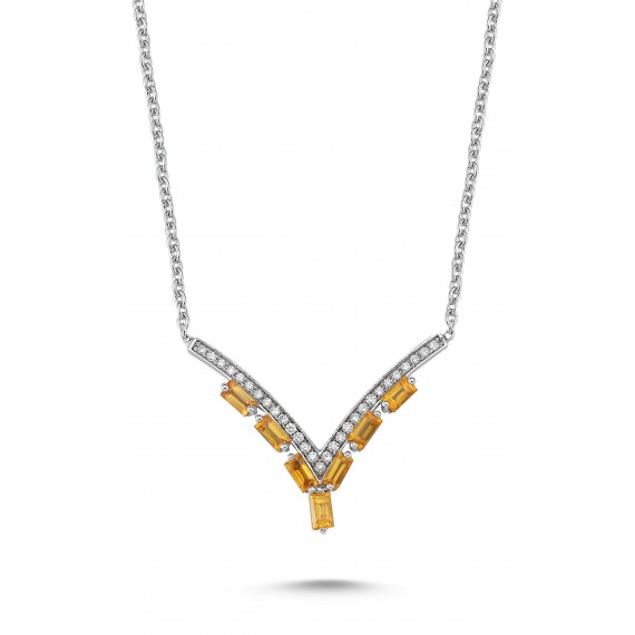 1.16 Carat Diamond Multi Sapphire Necklace