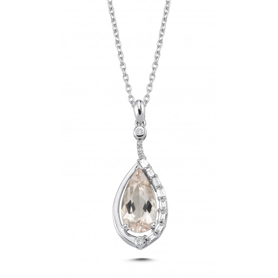 1.62 Diamond Morganit Necklace