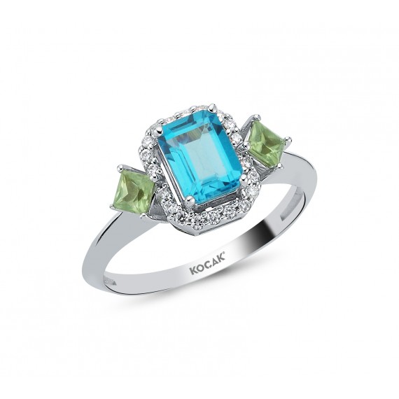 1.59 Carat Diamond Sapphire Swiss Topaz Ring