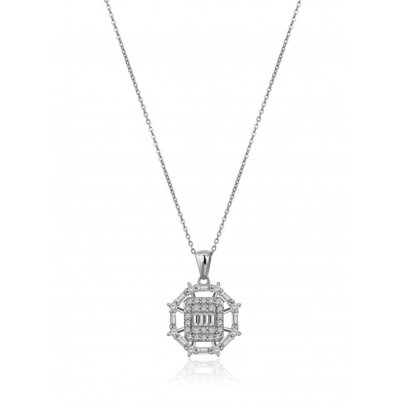Alesta Diamond Baguette Necklace