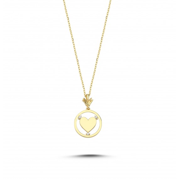 14 K Heart Figured Gold Necklace