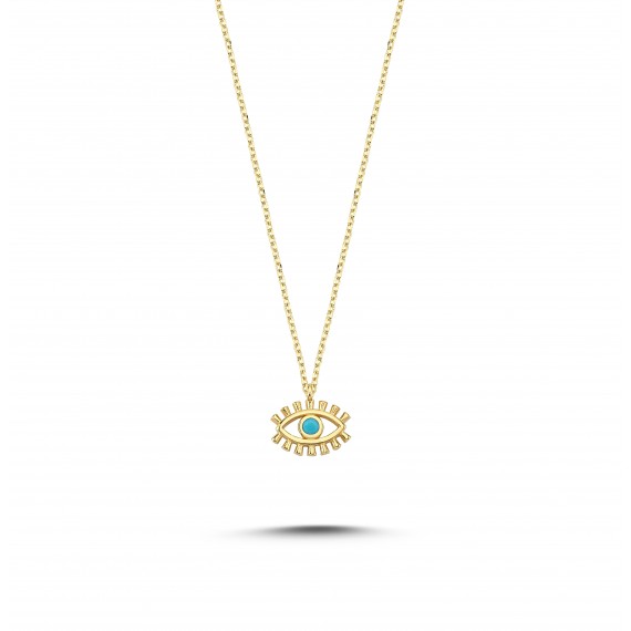 14 K Eye Figured Gold Necklace