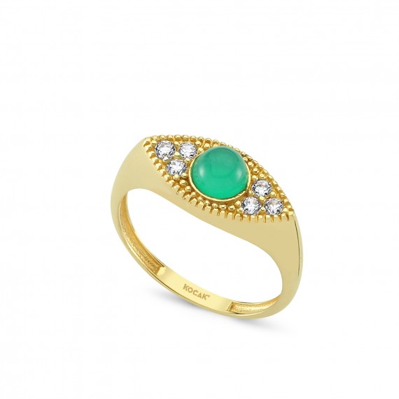 14 K Colored Stone-set Gold Ring