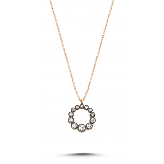 14 K Diamond Rose Gold Necklace