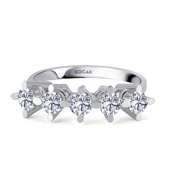 0.85 EF SI Carat Diamond Five-Stone Ring