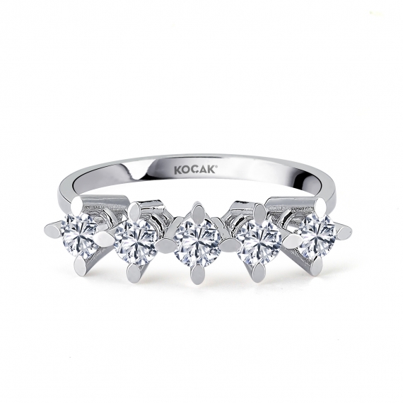 0.75 EF SI Carat Diamond Five-Stone Ring
