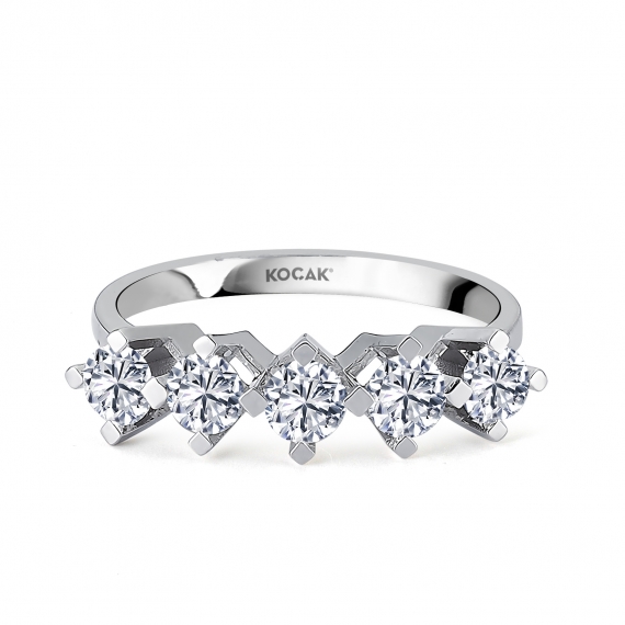 0.85 EF SI Carat Diamond Five-Stone Ring