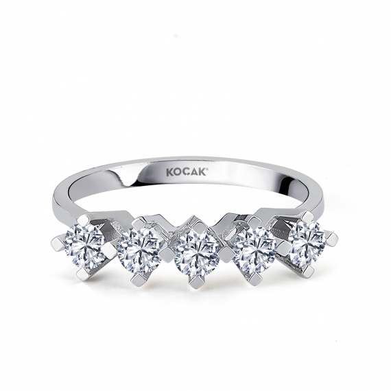 0.55 EF SI Carat Diamond Five-Stone Ring