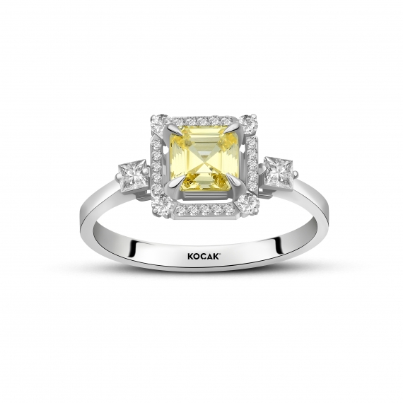 Diamond Colored Stone-set Icon Ring