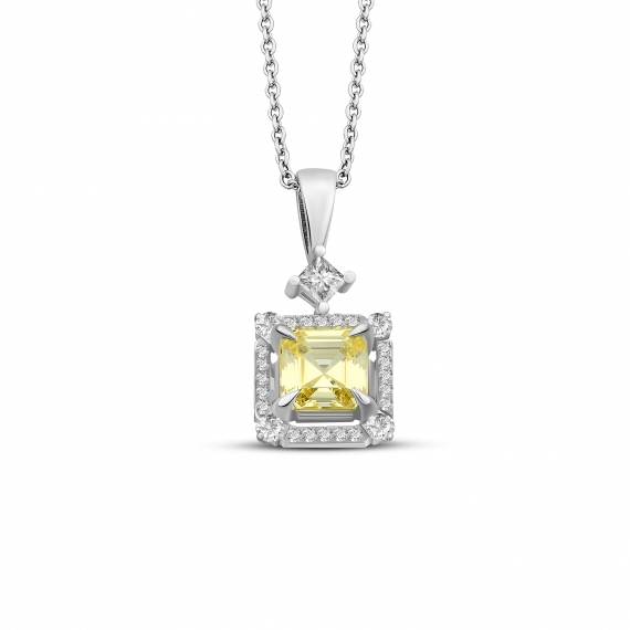 Diamond Colored Stone-set Icon Necklace