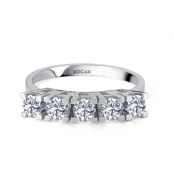 0.85 EF SI Carat Diamond Five-Stone Ring