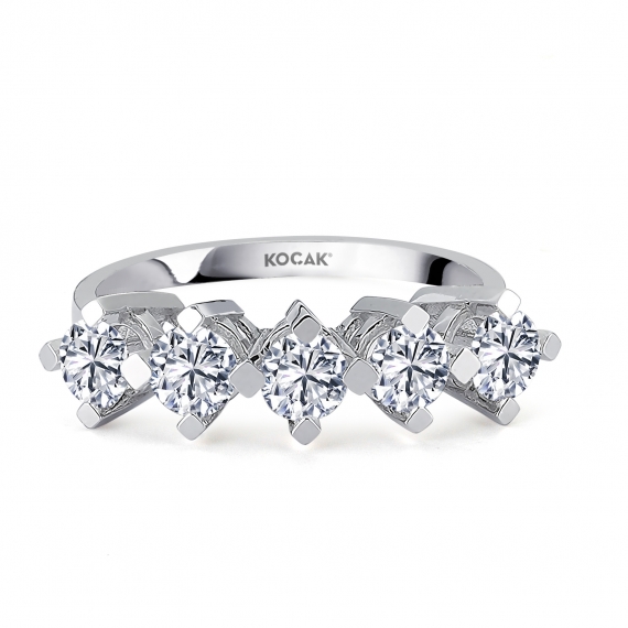 0.85 EF SI Carat Diamond Five-Stone Ring
