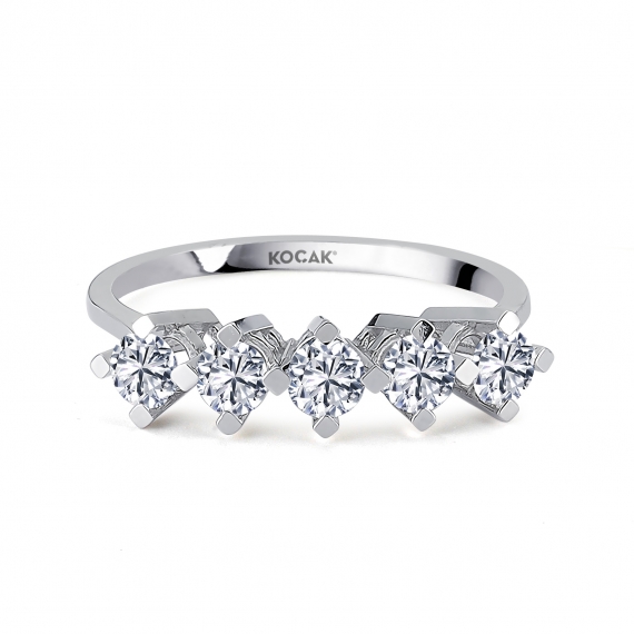 0.80 EF SI Carat Diamond Five-Stone Ring