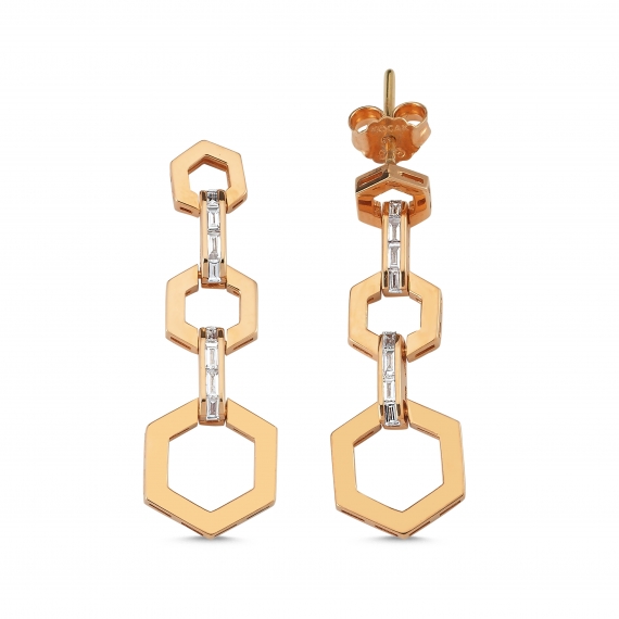 0.19 Carat Baguette Stone-set Diamond Earrings