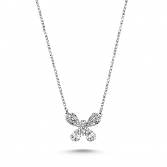0.21 Carat Baguette Stone-set Diamond Necklace