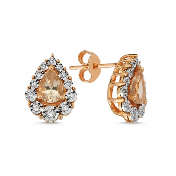 1.43 Carat Morganit Diamond Earrings