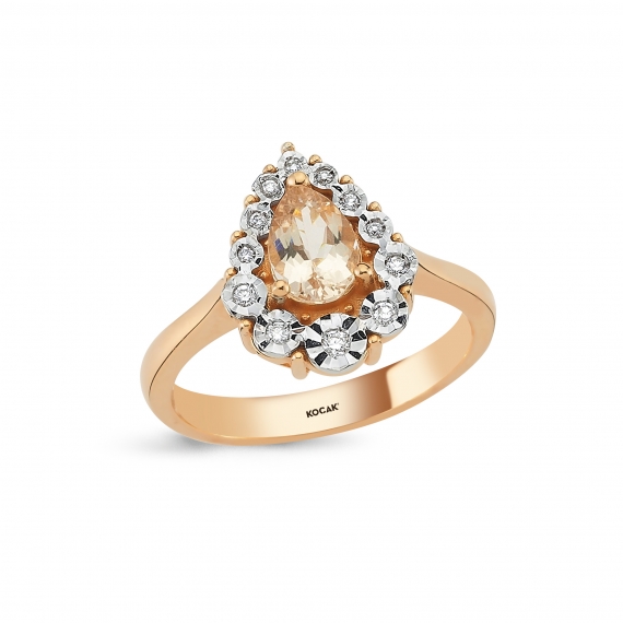 0.65 Carat Morganit Diamond Ring