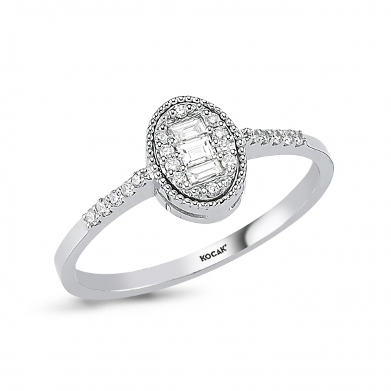 0.19 Carat Baguette Stone-set Diamond Ring