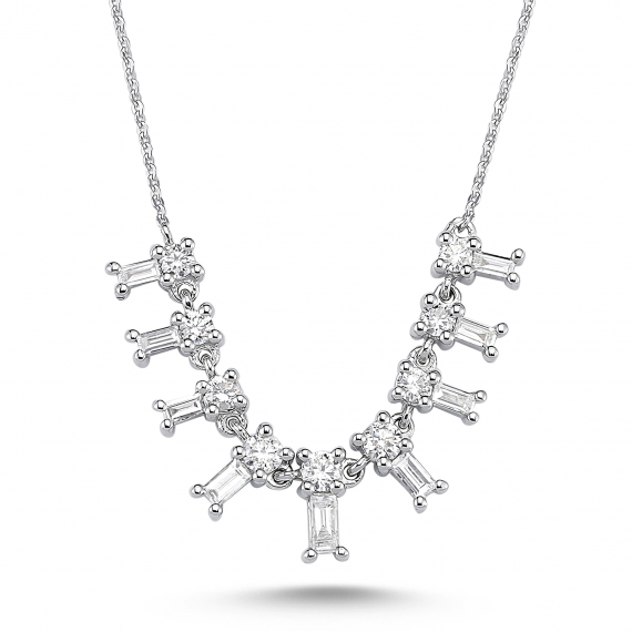 0.49 Carat Baguette Stone-set Diamond Necklace