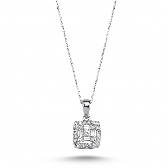 0.34 Carat Baguette Stone-set Diamond Necklace