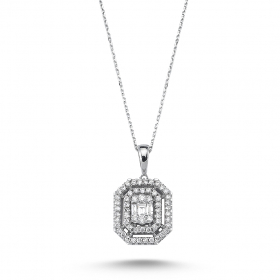 0.46 Carat Baguette Stone-set Diamond Necklace