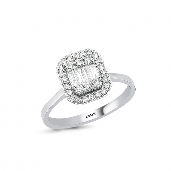 0.47 Carat Baguette Stone-set Diamond Ring