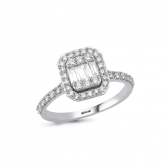 0.59 Carat Baguette Stone-set Diamond Ring