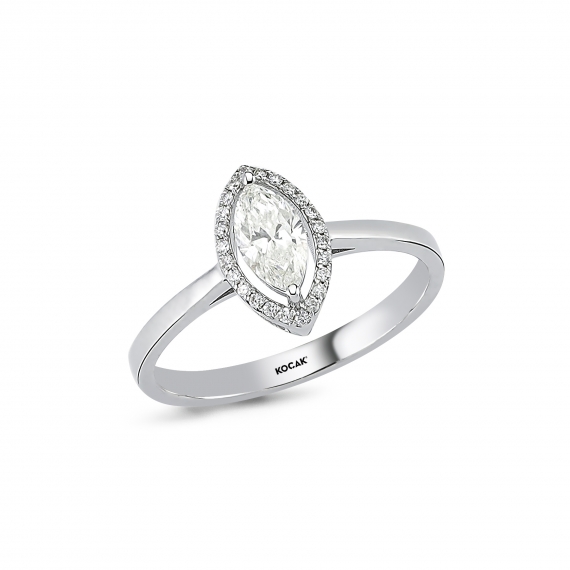 0.52 Carat Markiz Cut Diamond Ring