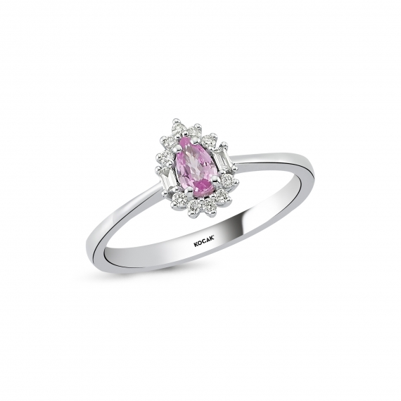 0.38 Carat Pink Sapphire Diamond Ring